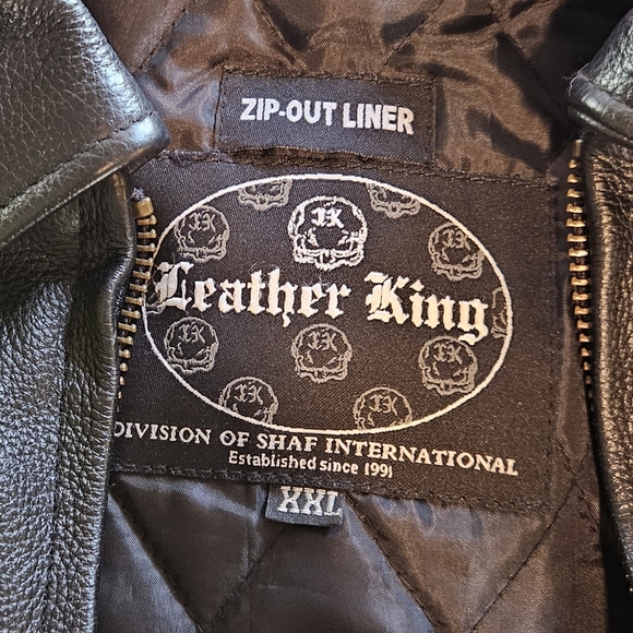 Leather King Black Quilted Leather Jacket - Picture 2 of 6